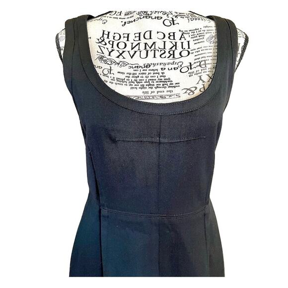 Theory Size 6 Black Virgin Wool Sleeveless Fit Flare Dress Capsule Layering - Picture 2 of 5